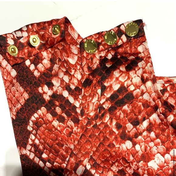 Michael Michael Kors Red Dragon Silk Sleeveless Tie Waist Slit Maxi Dres… - Picture 5 of 13